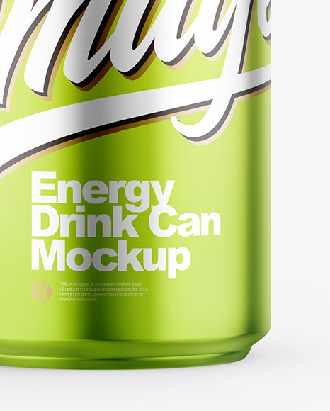 Glossy Metallic Drink Can Mockup