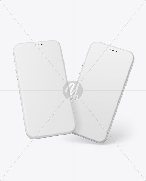 Two Clay Apple iPhones 11 Mockup