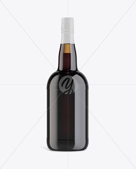 Amber Porto Wine Bottle Mockup