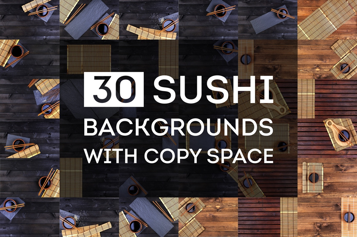 Sushi backgrounds with copy space