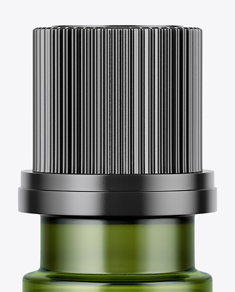 Small Green Glass Bottle Mockup - Front View