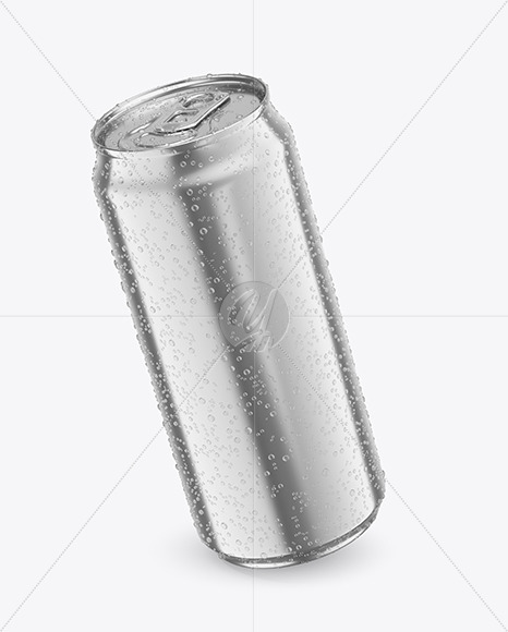 440ml Metallic Drink Can With Condensation Mockup