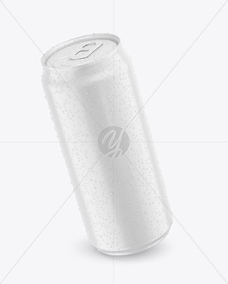 440ml Matte Drink Can With Condensation Mockup