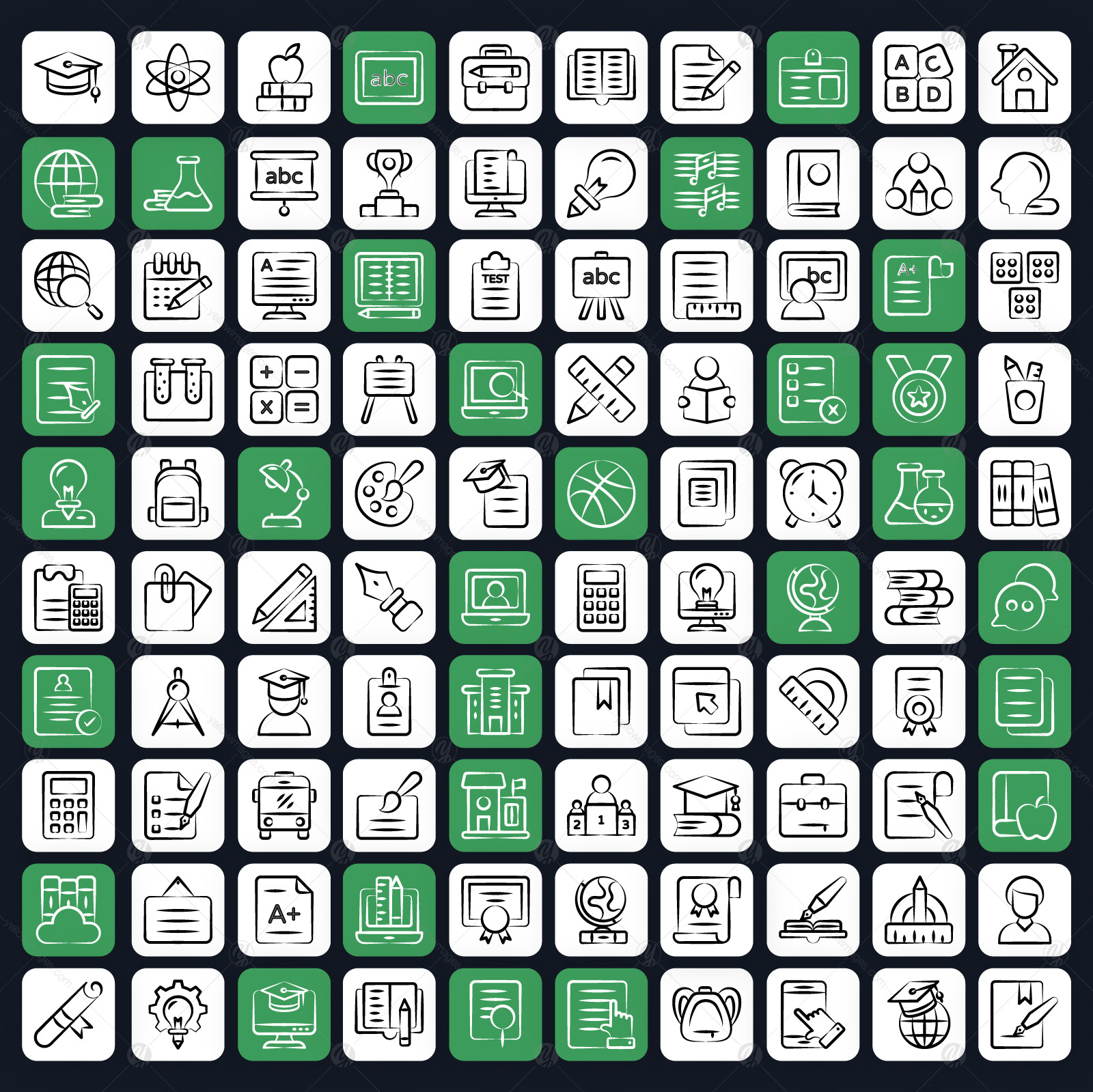 Education Doodle Line Icons Pack