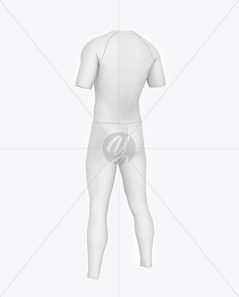 Men Compression Suit Mockup – Back Half Side View