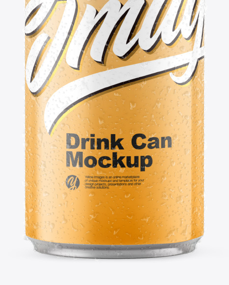 Glossy Drink Can Mockup