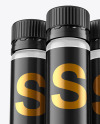 Three 25ml Clear Sport Nutrition Bottles Mockup