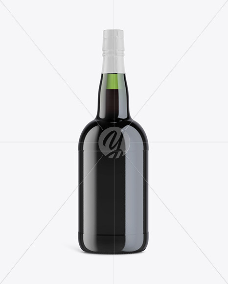 Green Glass Porto Wine Bottle Mockup