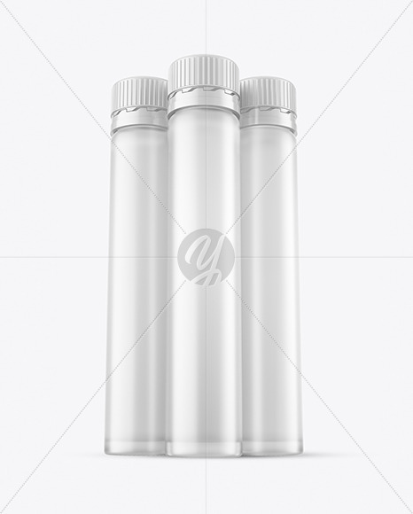 Three 25ml Frosted Sport Nutrition Bottles Mockup