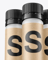 Three 25ml Frosted Sport Nutrition Bottles Mockup