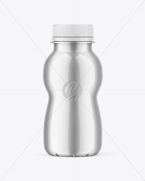 Glossy Metallic Bottle Mockup