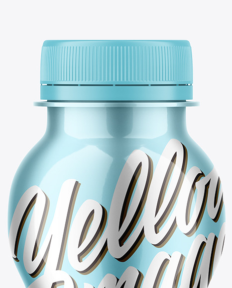 Glossy Metallic Bottle Mockup