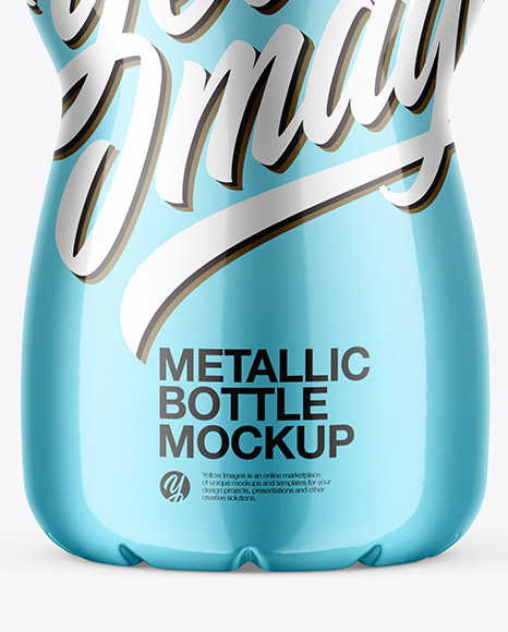 Glossy Metallic Bottle Mockup