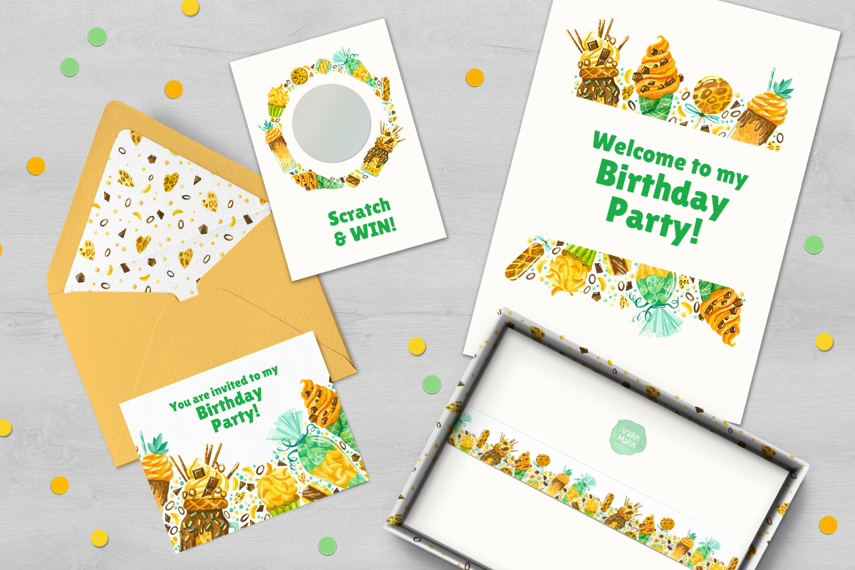 Watercolor Bakery clipart with macaron, ice cream, candy. Birthday safari invitation transparent png Watercolor Bakery clipart with macaron, ice cream, candy. Birthday safari invitation transparent png