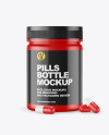 Matte Bottle with Pills Mockup