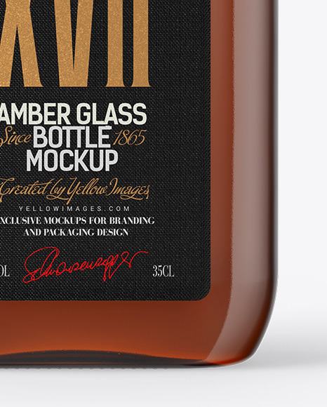Amber Glass Bottle Mockup Amber Glass Bottle Mockup