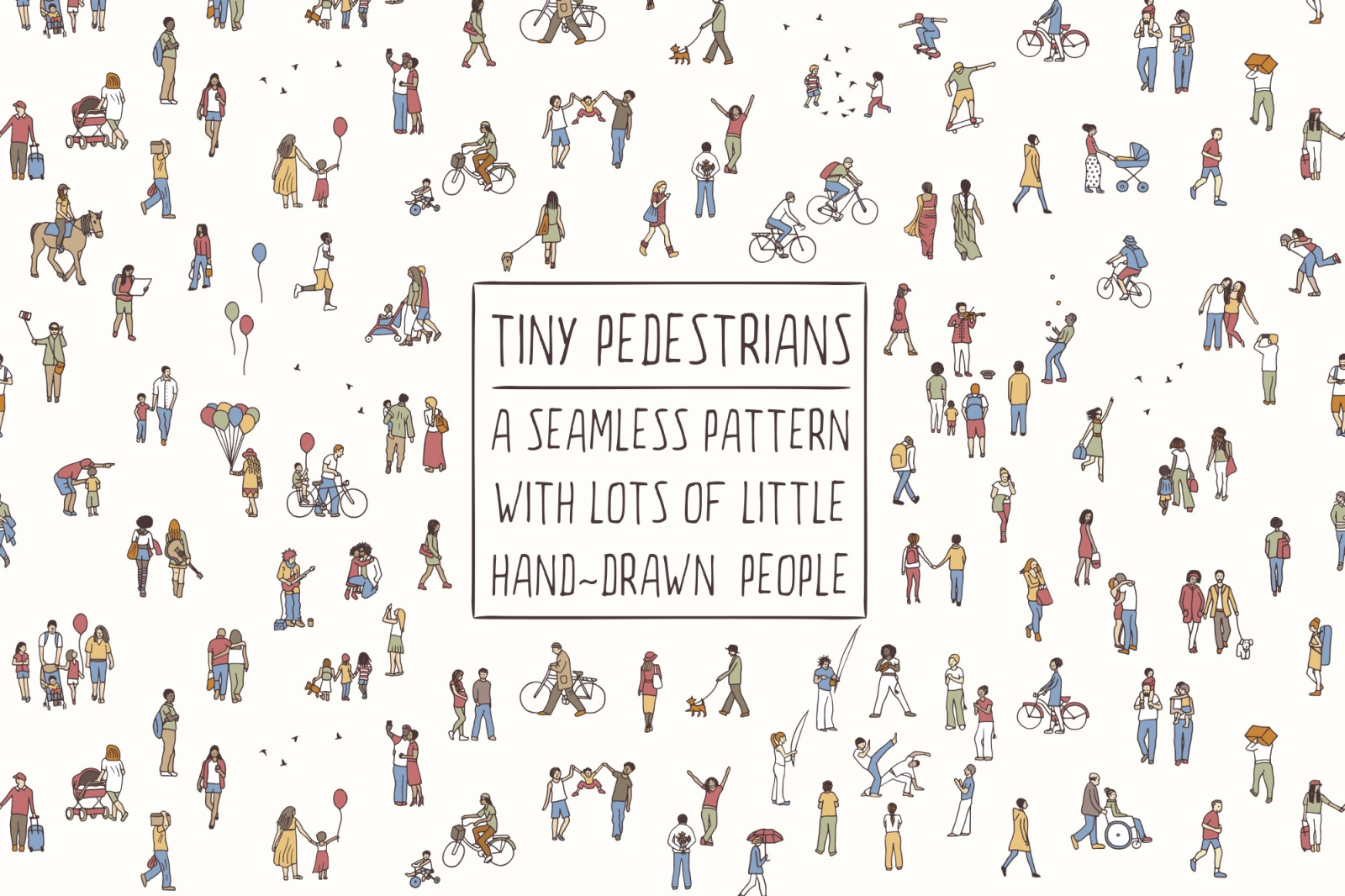 Tiny Pedestrians - Seamless Pattern Tiny Pedestrians - Seamless Pattern