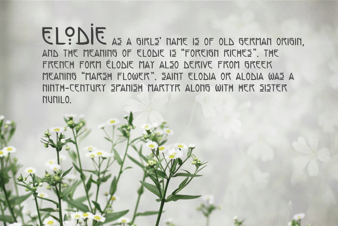 Elodie - Hand Made Art Nouveau Font Elodie - Hand Made Art Nouveau Font
