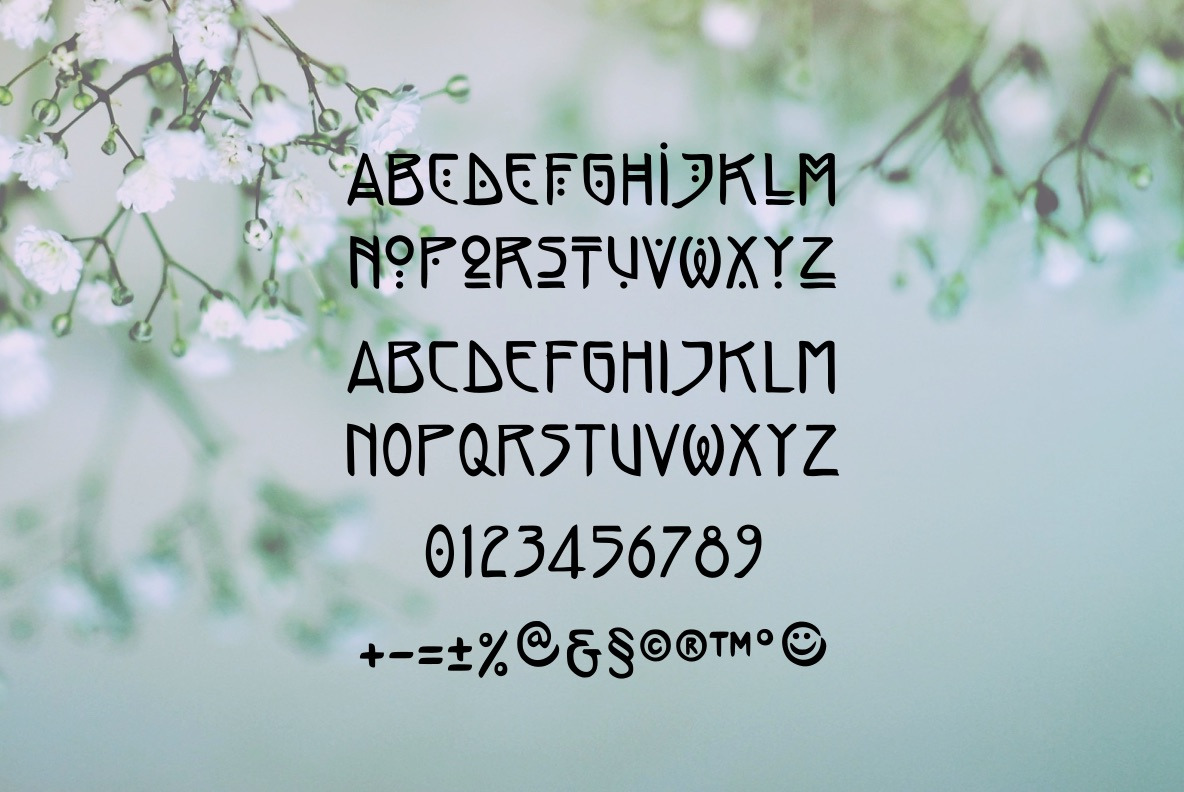 Elodie - Hand Made Art Nouveau Font Elodie - Hand Made Art Nouveau Font
