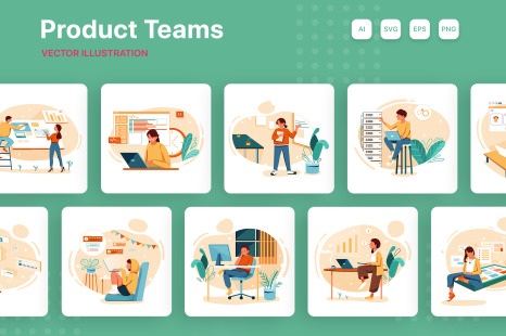 M184_Product Teams Illustrations - Progress charts