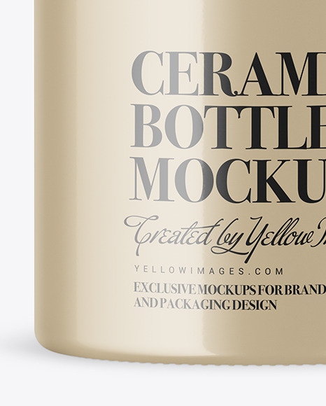 Glossy Ceramic Bottle Mockup