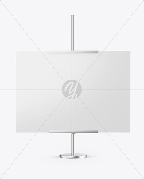 Metallic Stand w/ Matte Banner Mockup