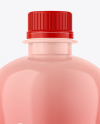 Glossy Bottle With Paper Label Mockup