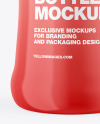 Glossy Bottle With Paper Label Mockup