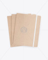 Set of Three Kraft Notebooks Mockup