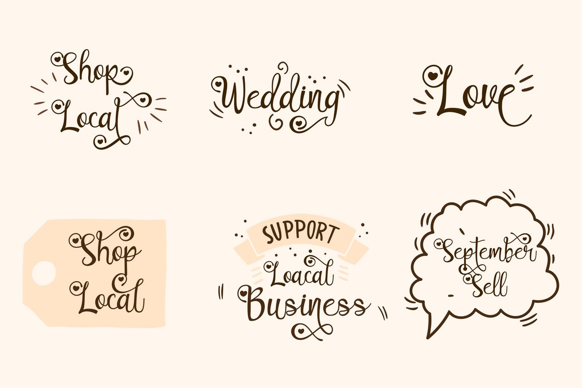 Lovely Couple - Romantic Script With Heart Lovely Couple - Romantic Script With Heart