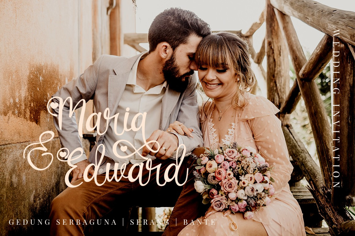 Lovely Couple - Romantic Script With Heart Lovely Couple - Romantic Script With Heart