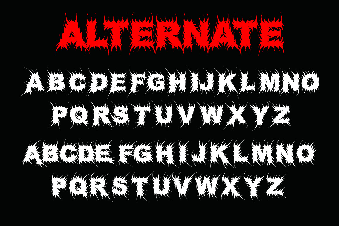 NIGHTCROW - Deathmetal Font