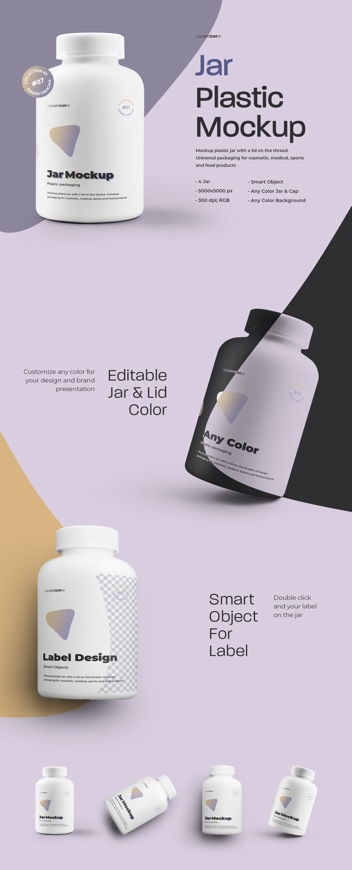 4 Mockups Plastic Jar For Pills and Capsules 4 Mockups Plastic Jar For Pills and Capsules