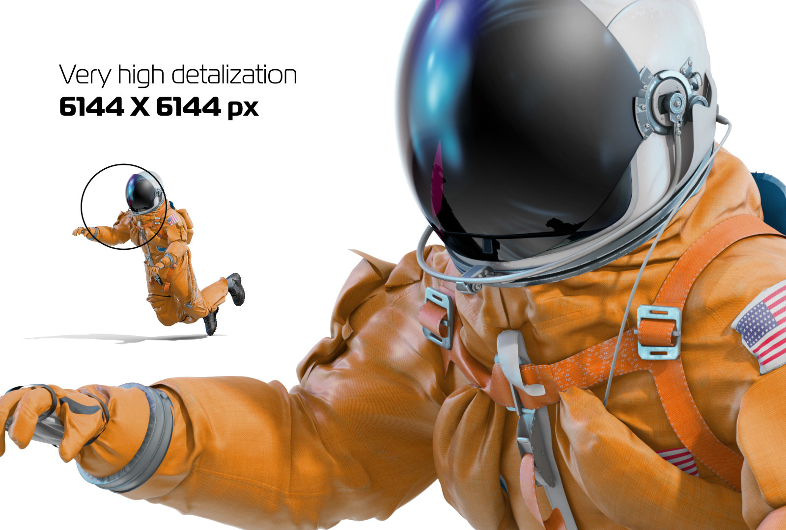 PSD Mockup 3D model NASA Astronaut #02