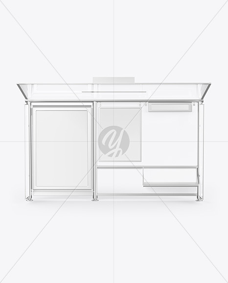 Metallic Bus Stop Mockup