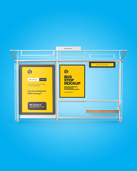 Metallic Bus Stop Mockup