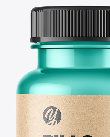 Metallic Pills Bottle Mockup