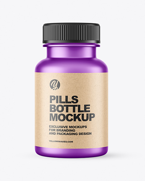 Matte Metallic Pills Bottle Mockup