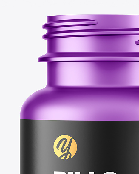 Matte Metallic Pills Bottle Mockup