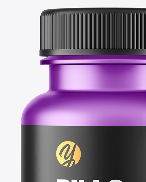 Matte Metallic Pills Bottle Mockup