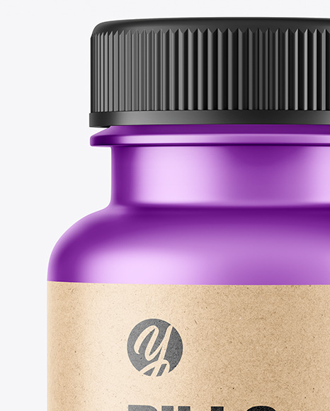 Matte Metallic Pills Bottle Mockup