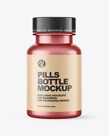 Metallic Pills Bottle Mockup