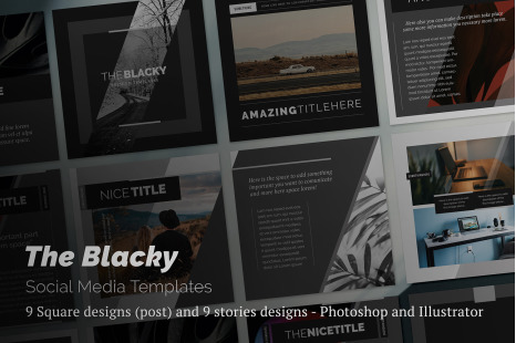 The Blacky Social Media Templates - Social media stories