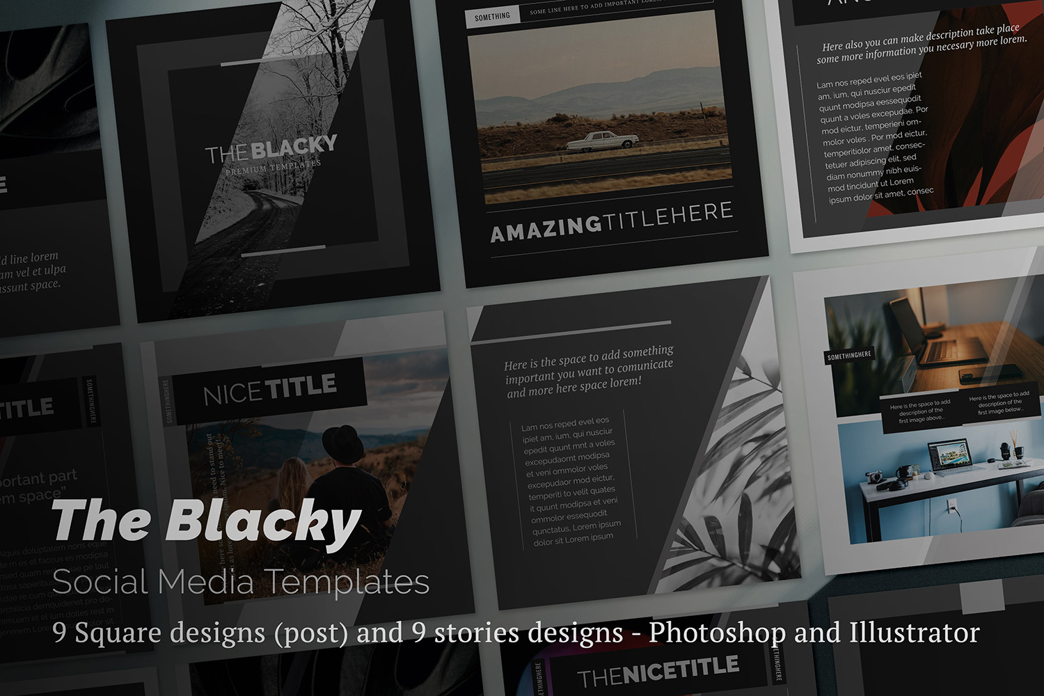 The Blacky Social Media Templates