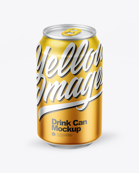 Matte Metallic Drink Can Mockup