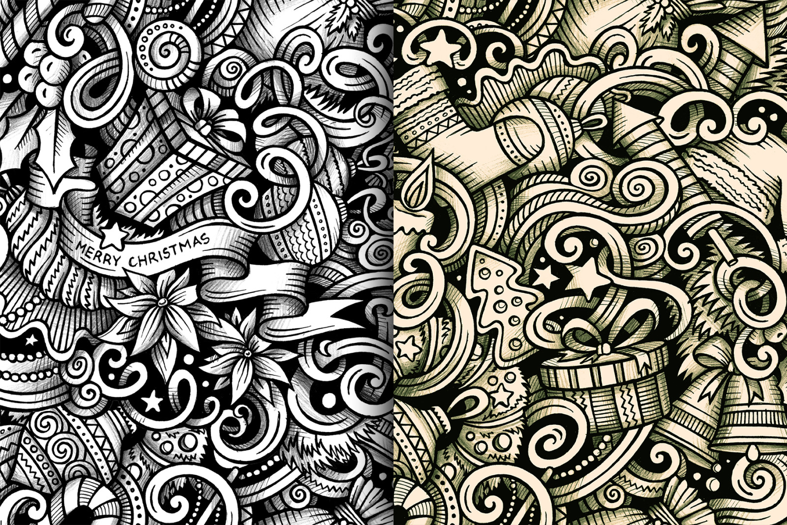 New Year Graphic Doodle Patterns