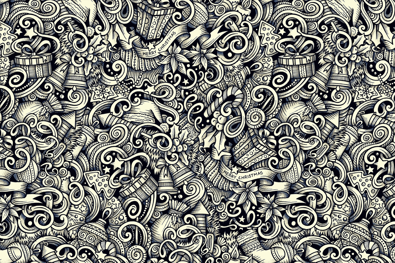 New Year Graphic Doodle Patterns New Year Graphic Doodle Patterns