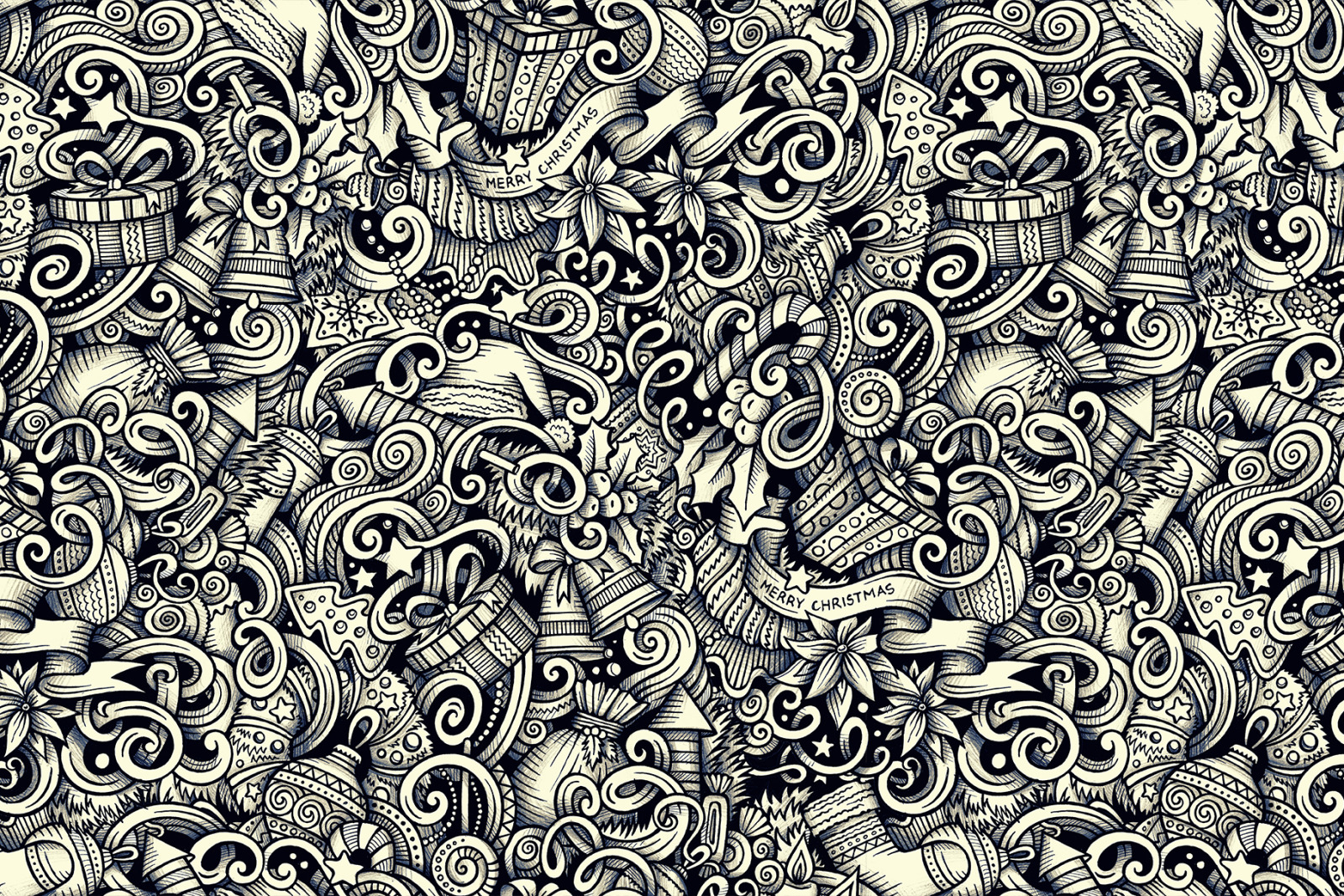 New Year Graphic Doodle Patterns