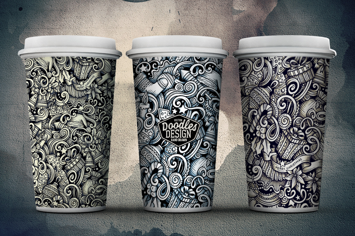 New Year Graphic Doodle Patterns New Year Graphic Doodle Patterns