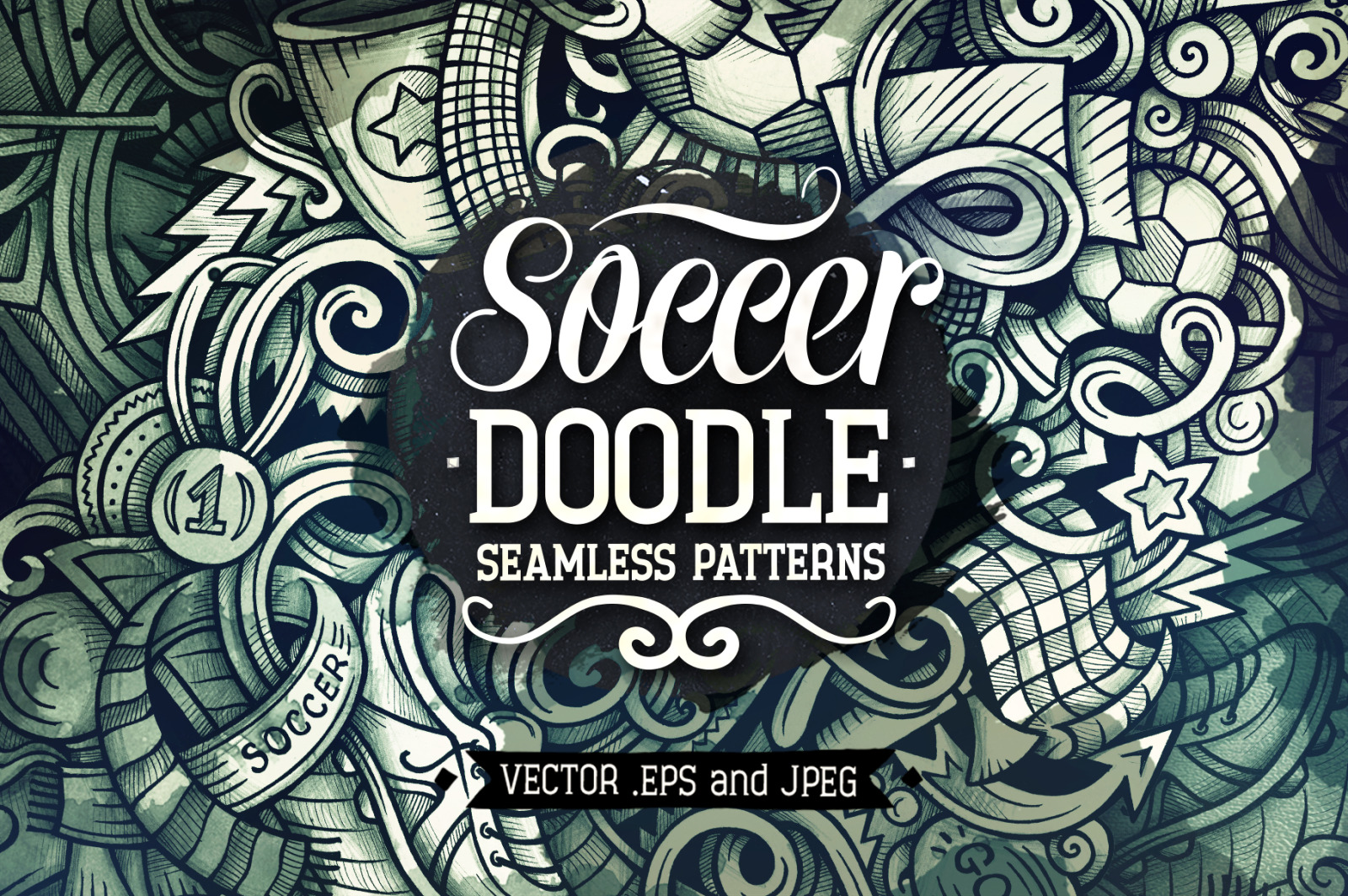 Soccer Graphic Doodle Patterns